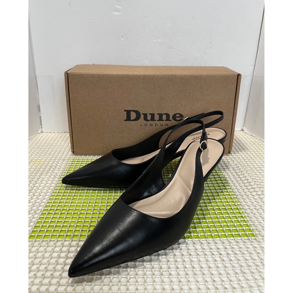 Dune London Cellina Pointed Toe Sling Back Heels Women's Size 41 Black New